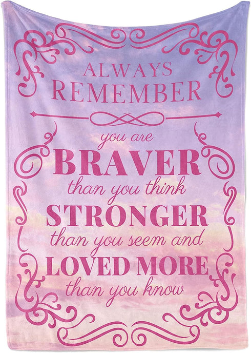 Throw Blanket - Get Well Gift for After Surgery, Cancer Gifts for Women,Chemo Patients |  You are Braver Than You Think